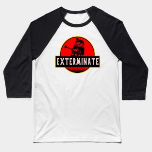 Darlek Exterminate Jurassic Park Dr Who Baseball T-Shirt